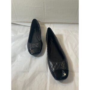 East 5th Womens Size 7  M Black Quilted Ballet Flats  Black Cap Toe